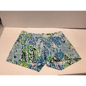 Lilly Pulitzer Lets Cha‎ Cha Blue Callahan Shorts Size 0 Preppy Chino Casual